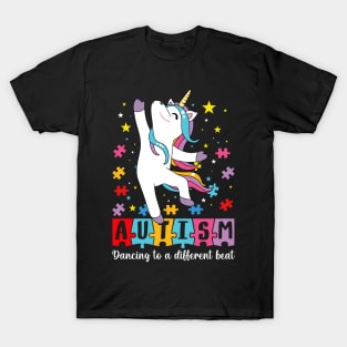 Autism awareness Dabbing Unicorn Puzzle T-Shirt